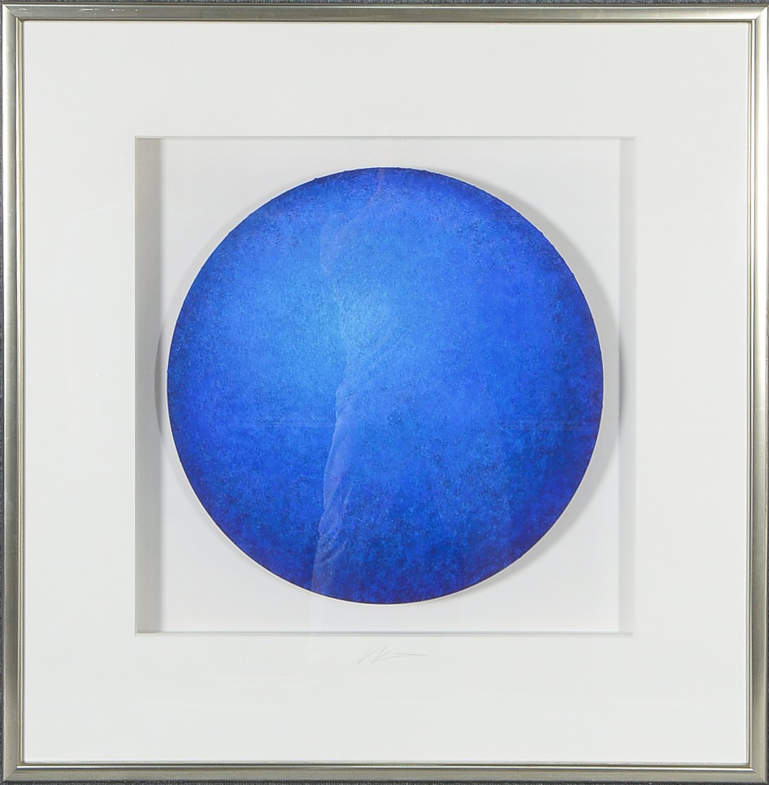 Kühn, Volker (1948 Neuenkirchen - 2023 Lilienthal), 'Blaue Kugel', Holzcollage - Unikat aus der Seri
