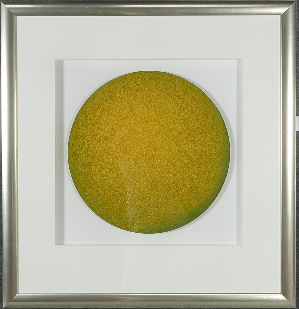 Kühn, Volker (1948 Neuenkirchen - 2023 Lilienthal), 'Goldene Kugel', Holzcollage - Unikat aus der Se