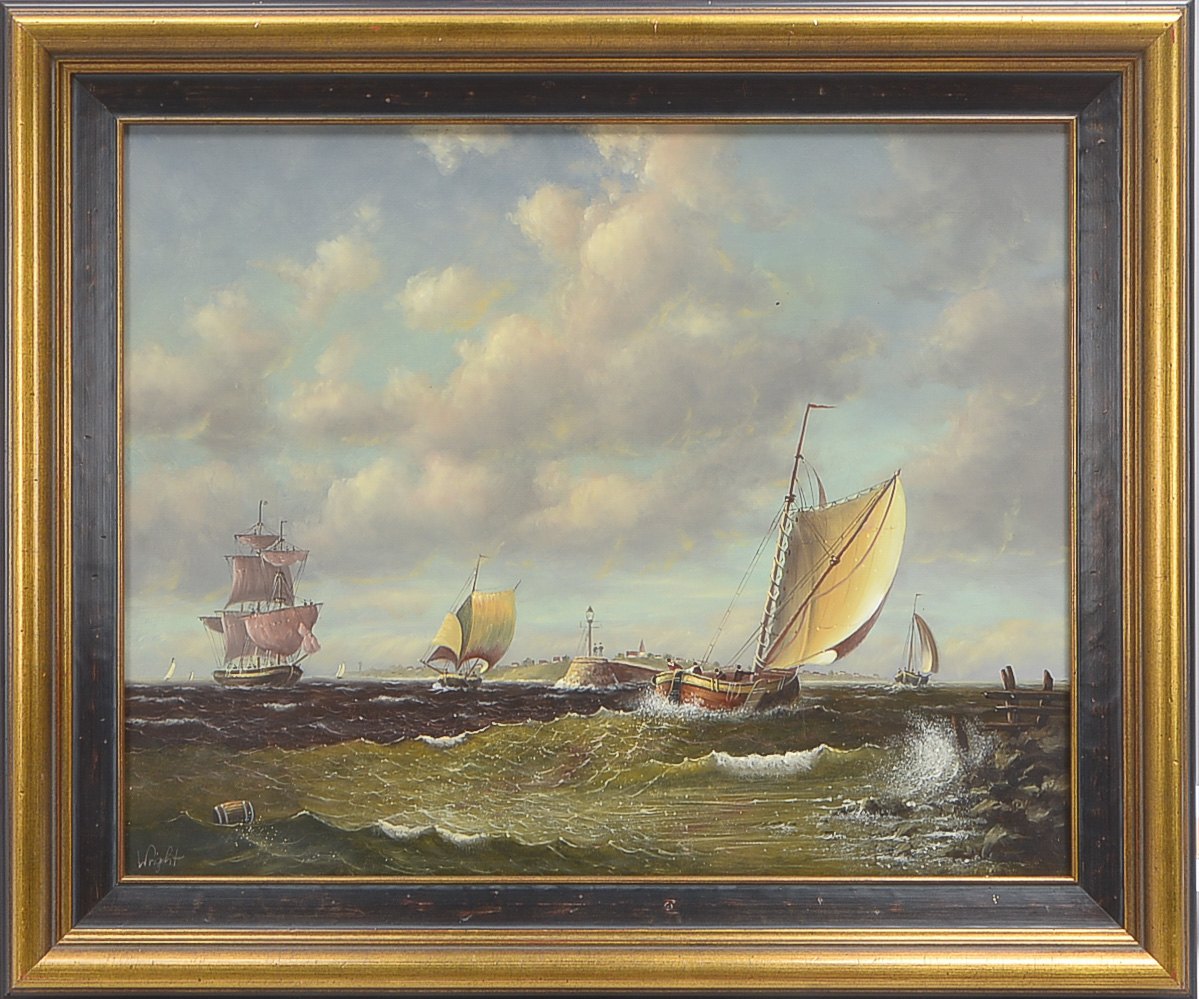 Wright, Leslie (*1912 Dover - ?, englischer Marinemaler, Studium an der School of Art/London 1934 -