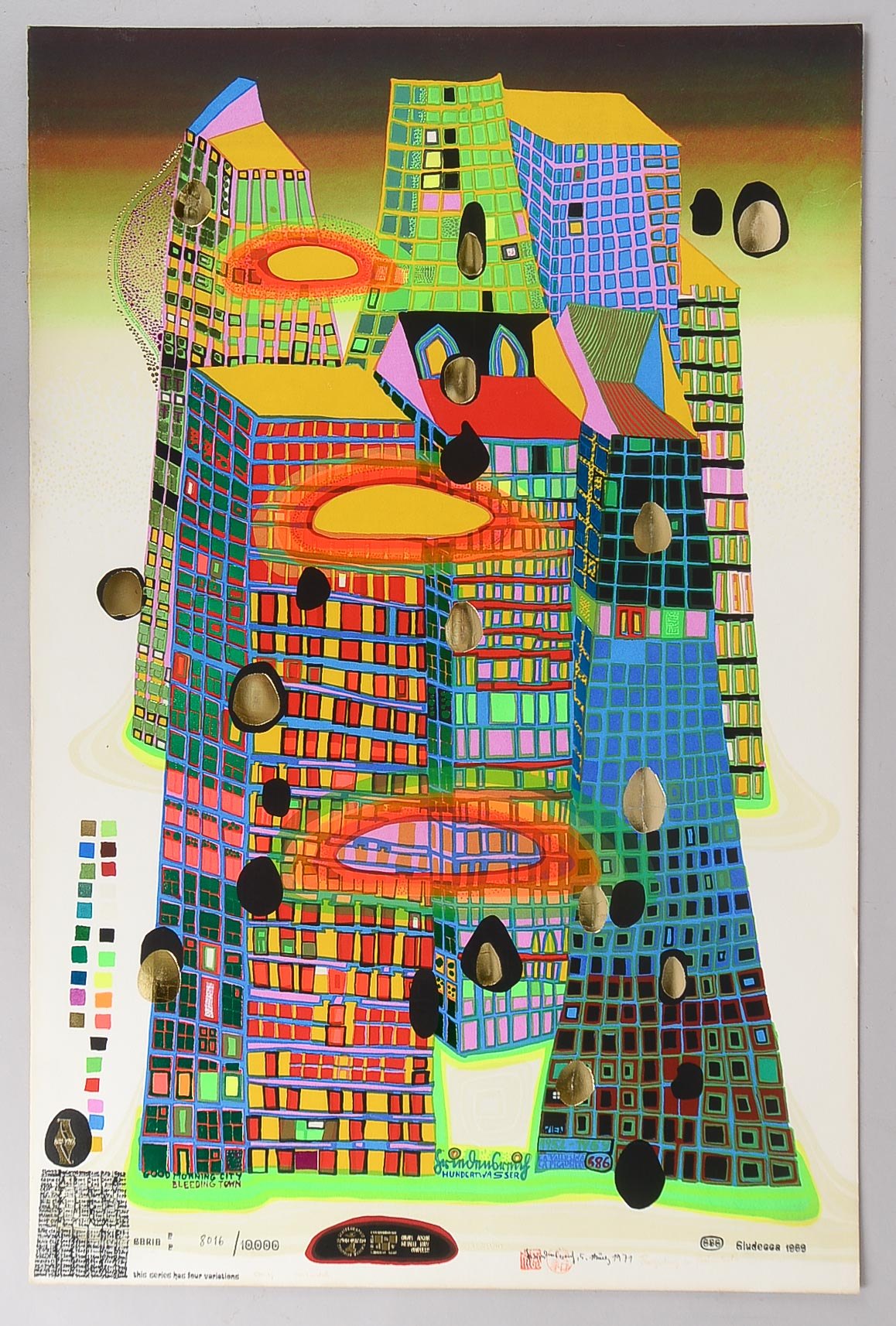 Friedensreich Hundertwasser (1928 Wien - 2000 an Bord der Queen Elisabeth II.), 'Good Morning City -