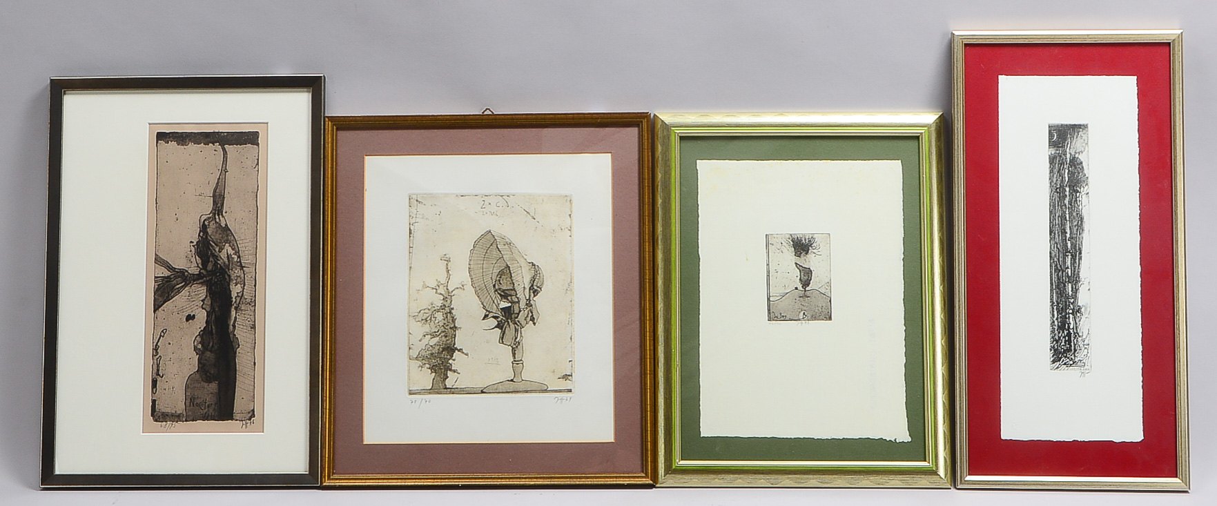 Janssen, Horst (1929 - 1995 Hamburg), kleines Grafikkonvolut, 4 Radierungen, jeweils unten rechts bl