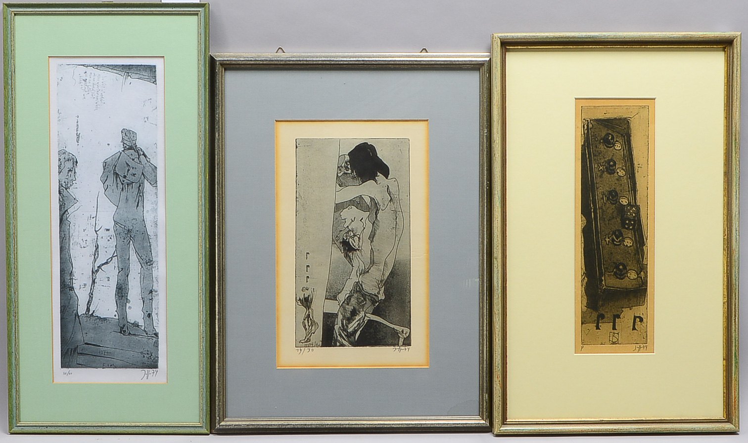 Janssen, Horst (1929 - 1995 Hamburg), kleines Grafikkonvolut, 3 Radierungen, jeweils unten rechts bl