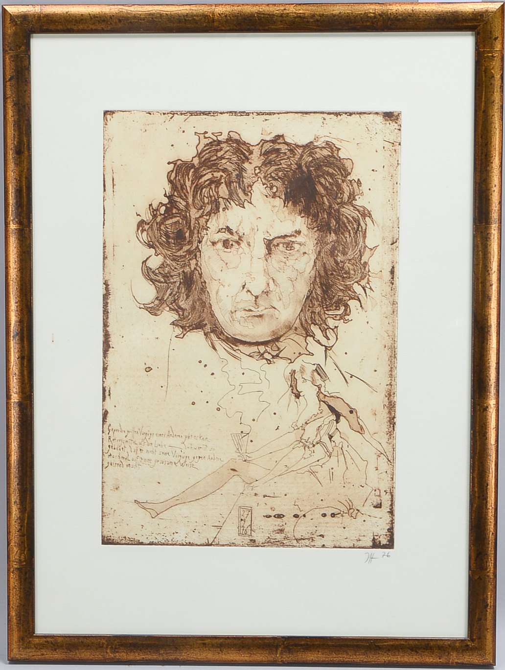 Janssen, Horst (1929 - 1995 Hamburg), 'Goya - nach einem Selbstportrait', Radierung - hier: ohne Auf