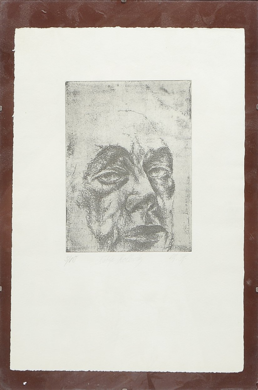 Kollwitz, Käthe (1867 Königsberg - 1945 Moritzburg), 'Selbstportrait', Radierung (hier wohl posthume