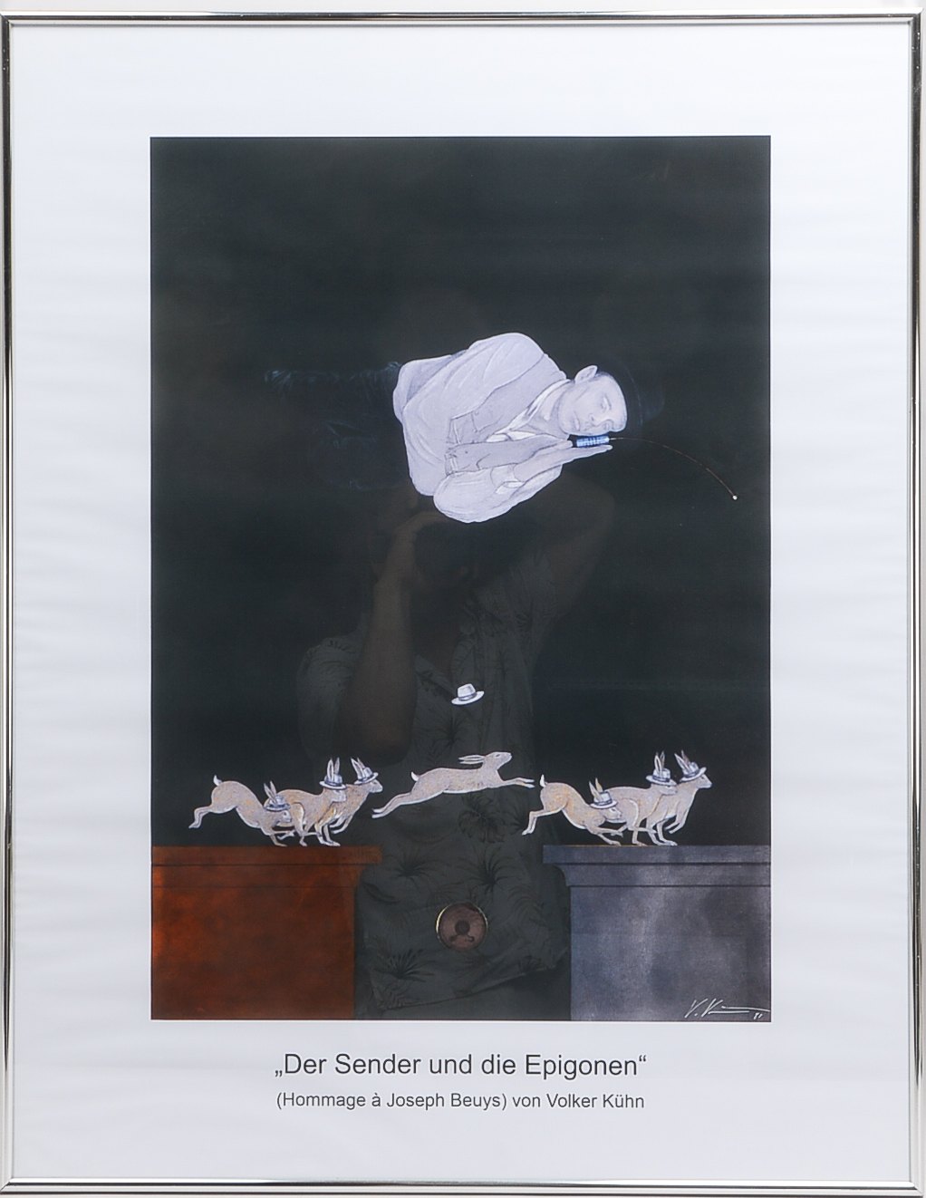 Kühn, Volker (1948 Neuenkirchen - 2023 Lilienthal), 'Der Sender und die Epigonen', Offsetdruck - Hom