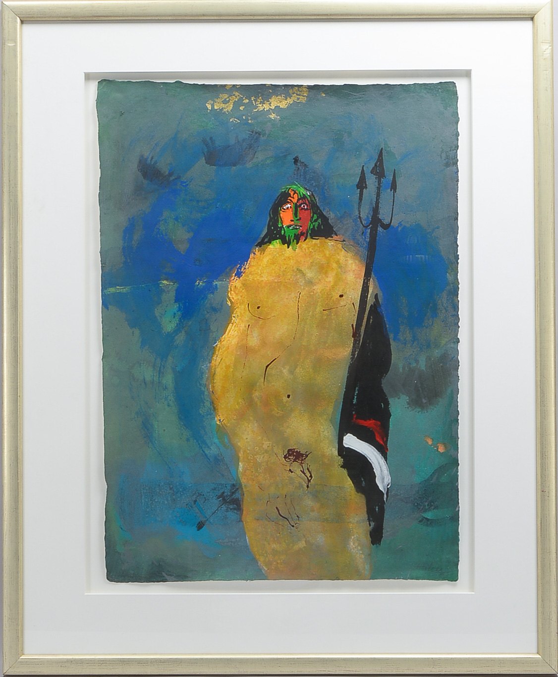 Holzer, Adi (*1936 Stockerau/Wien, österreichischer Grafiker/Zeichner und Maler), 'Poseidon', Acryl