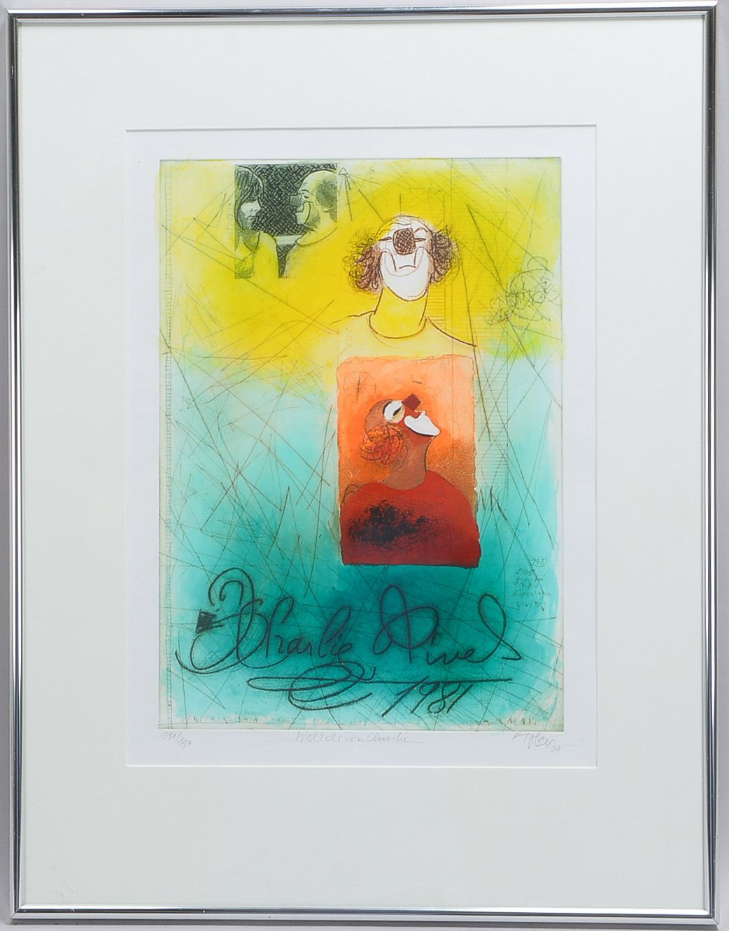 Holzer, Adi (*1936 Stockerau/Wien, österreichischer Grafiker/Zeichner und Maler), 'Weltclown Charlie