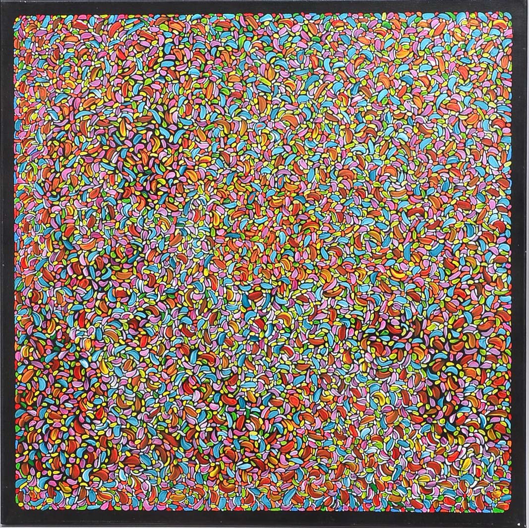 Kühn, Volker (1948 Neuenkirchen - 2023 Lilienthal), 'Blumenblätter-Komposition', Acryl/Lw, unsignier