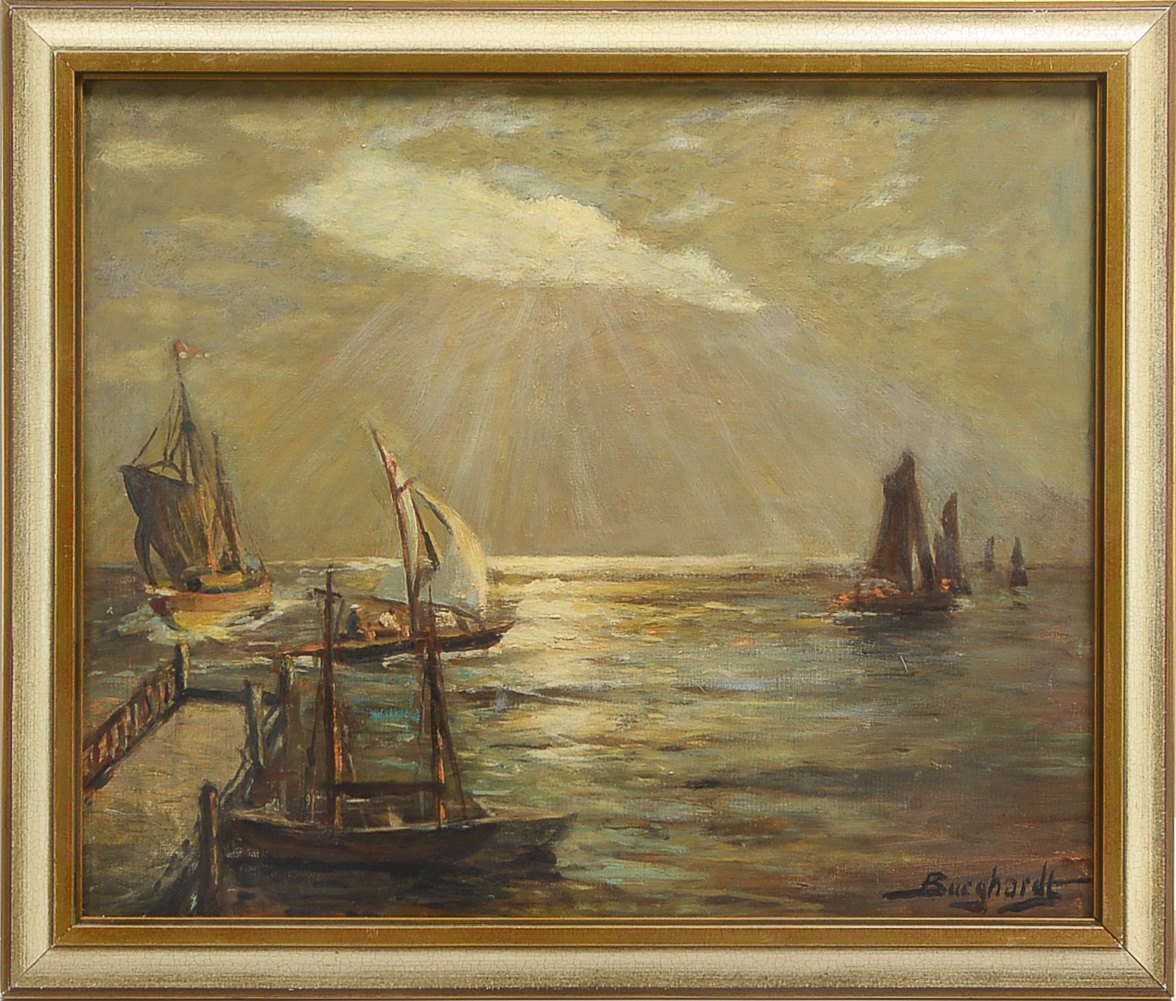 Burghardt, Gustav (1890 - 1970 Hamburg), 'Meldorfer Bucht', Öl/Lw, unten rechts signiert; Bildmaße 5