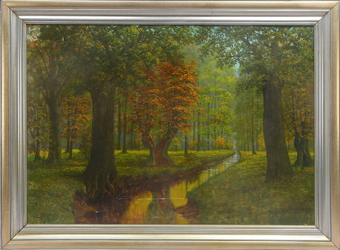 Fischbeck, Ludwig (1866 Oldenburg - 1954 Hohenböken), 'Barneführer Holz', Öl auf Holz/gerahmt, unten