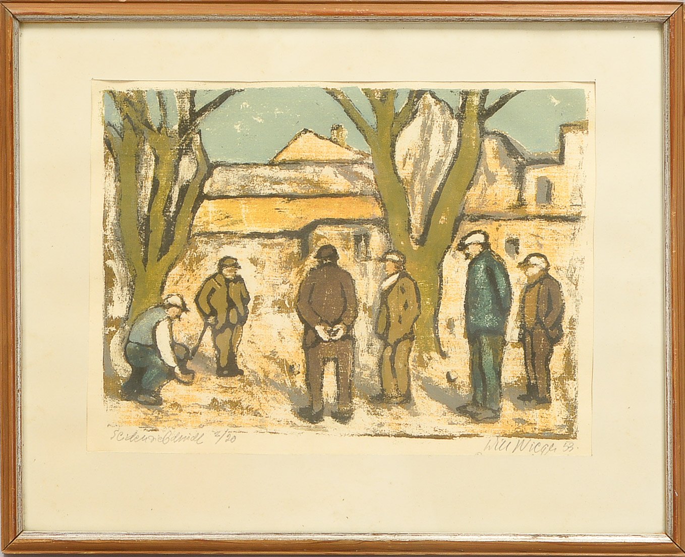 Wieger, Will (1890 Hardegsen - 1964 Cappel), 'Ohne Titel', Seidensiebdruck auf Papier, Auflage-Nr. '