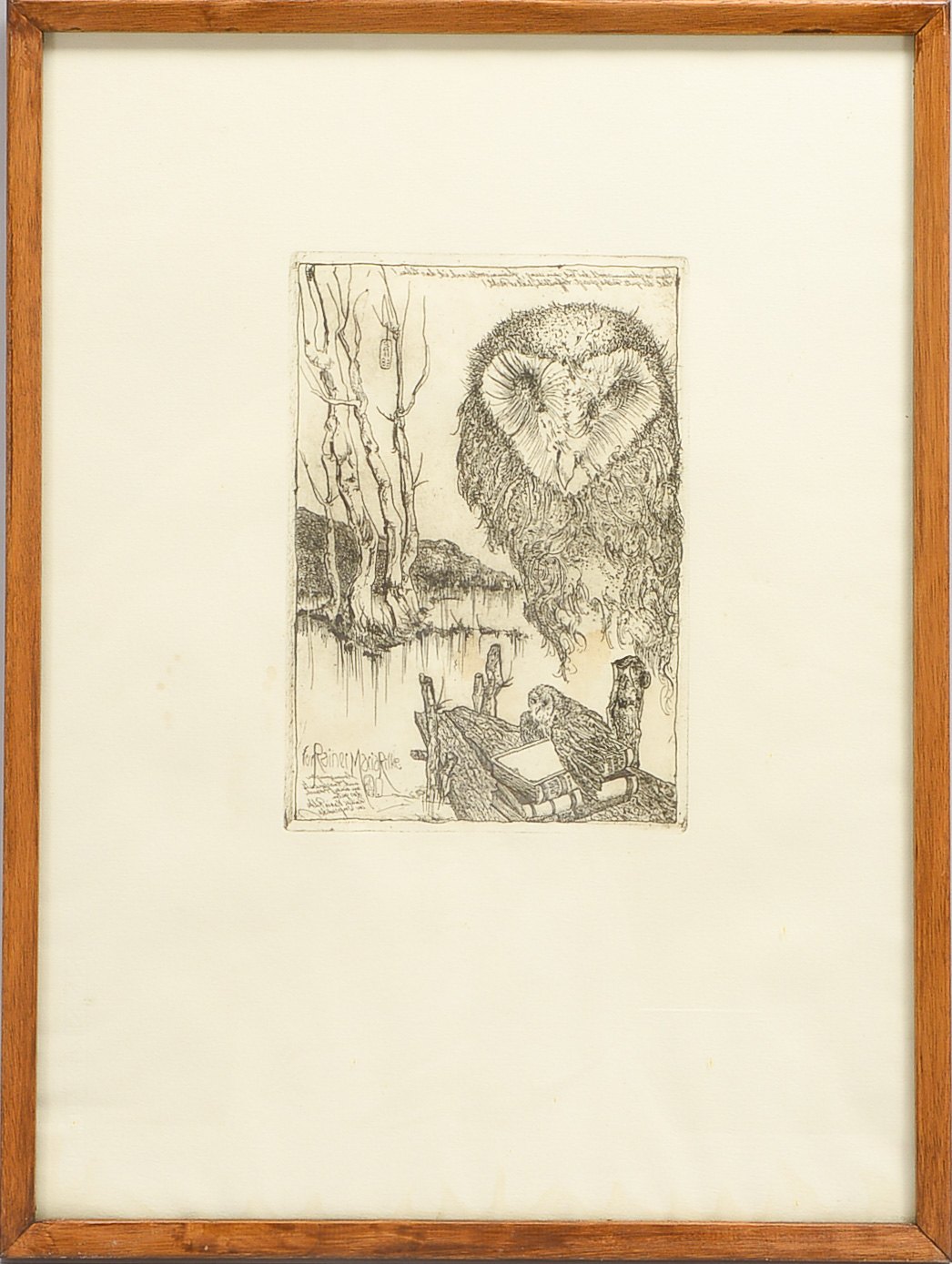 Hoffmann, Harm Hermann (1939 Rotenburg/Wümme - 2014 Worpswede), 'Die Schleiereule', Radierung auf Bü