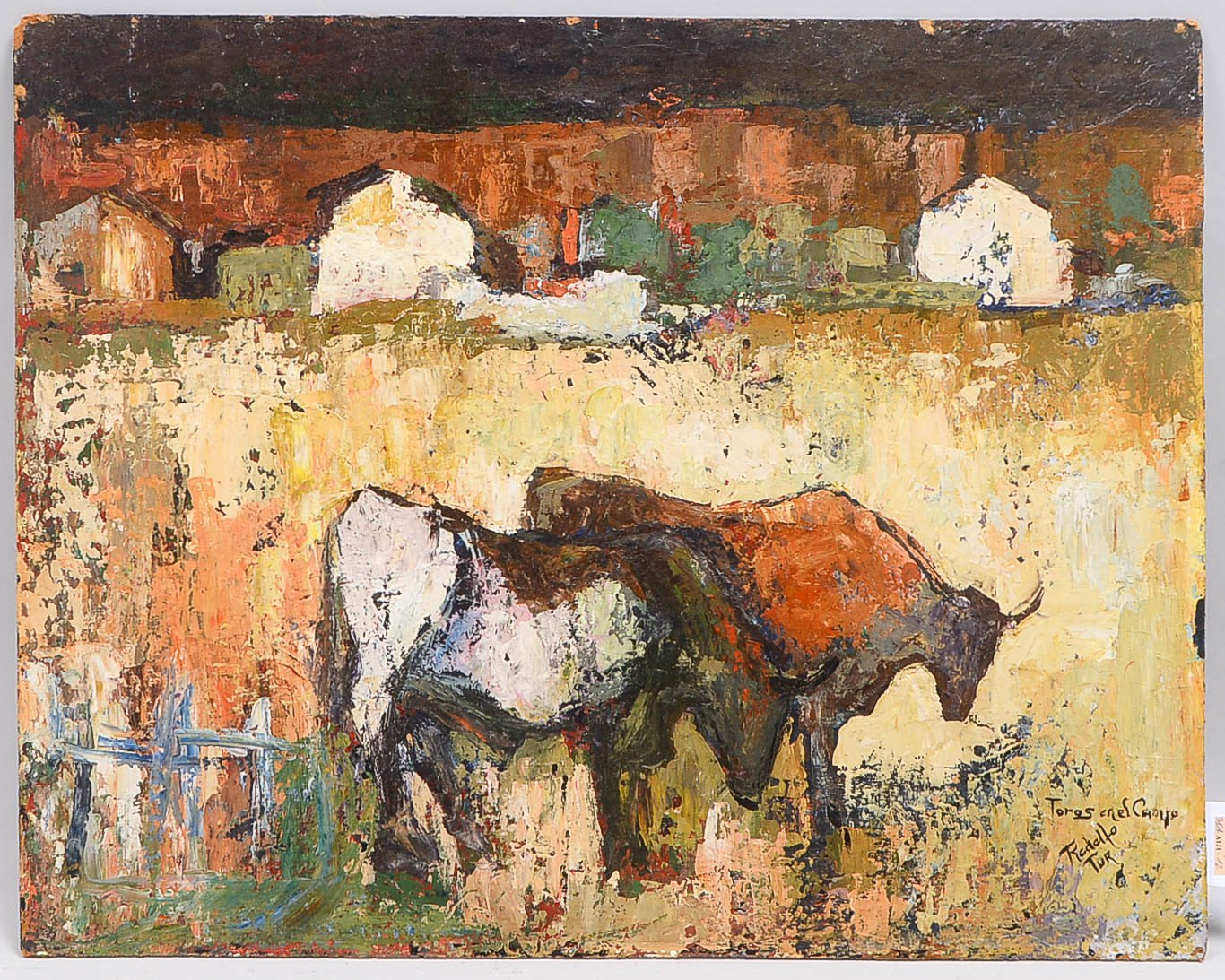Tur, Rodolfo (1927 Ibiza 1984 Loret de Mar), 'Torros en el Campo', Öl/Hartfaser, unten rechts signi