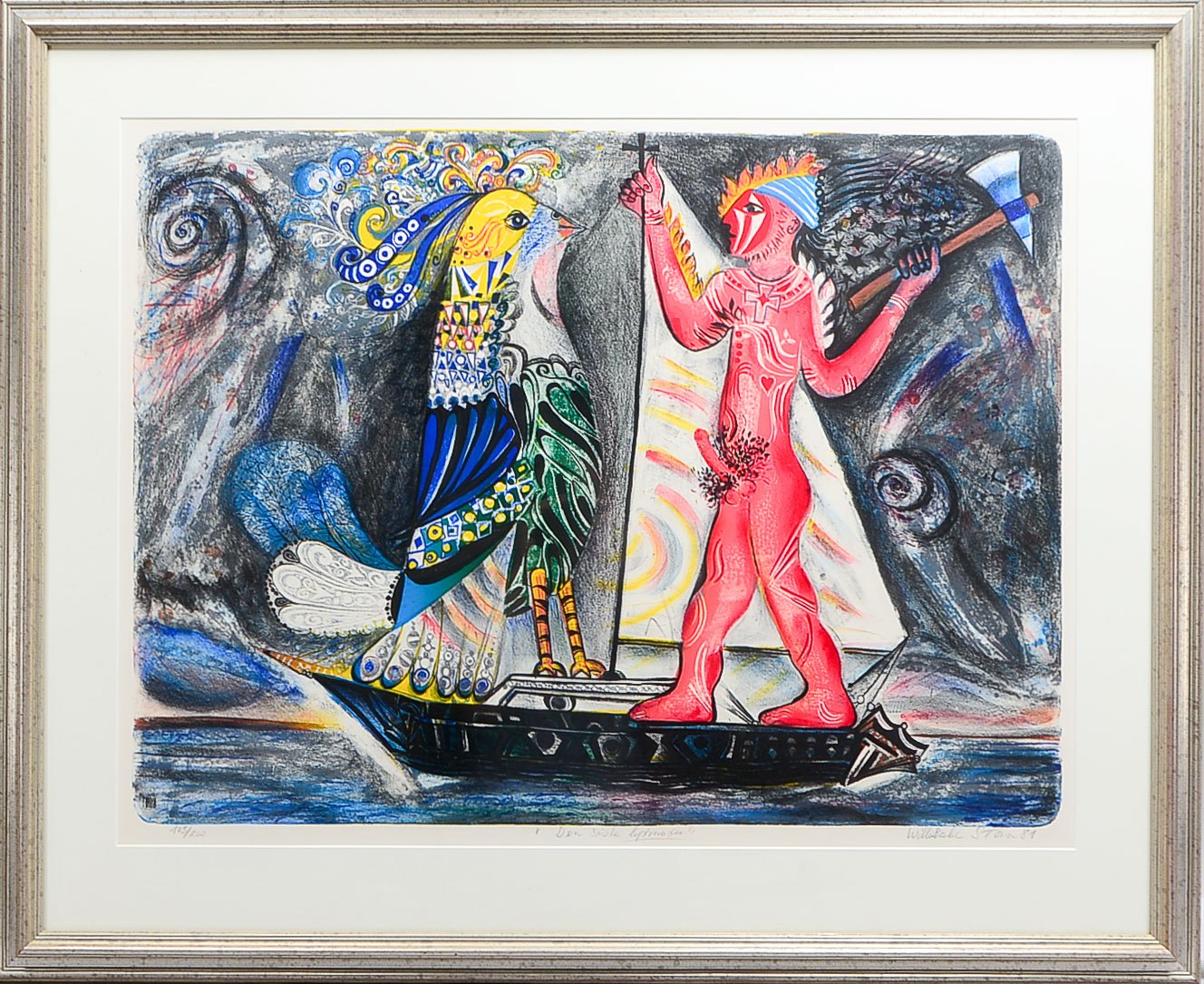 Storn, Willibald (1936 Michelbach/Österreich), 'Der letzte Lustmörder', Farblithographie, unten beti