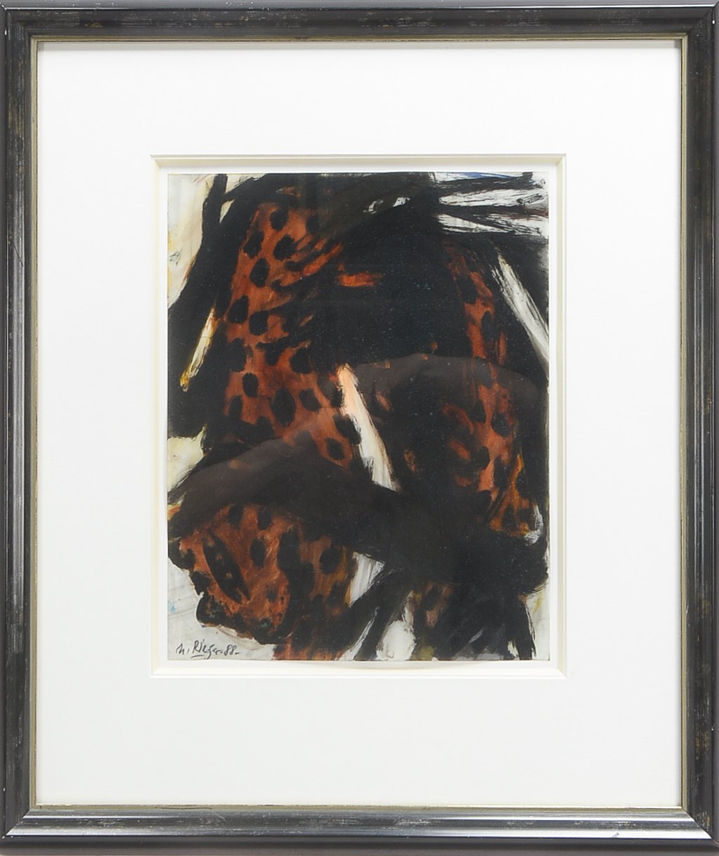 Rieger, Helmut (1931 Neisse/Oberschlesien - 2014 München), Gouache auf Papier, hinter Glas unter Pas