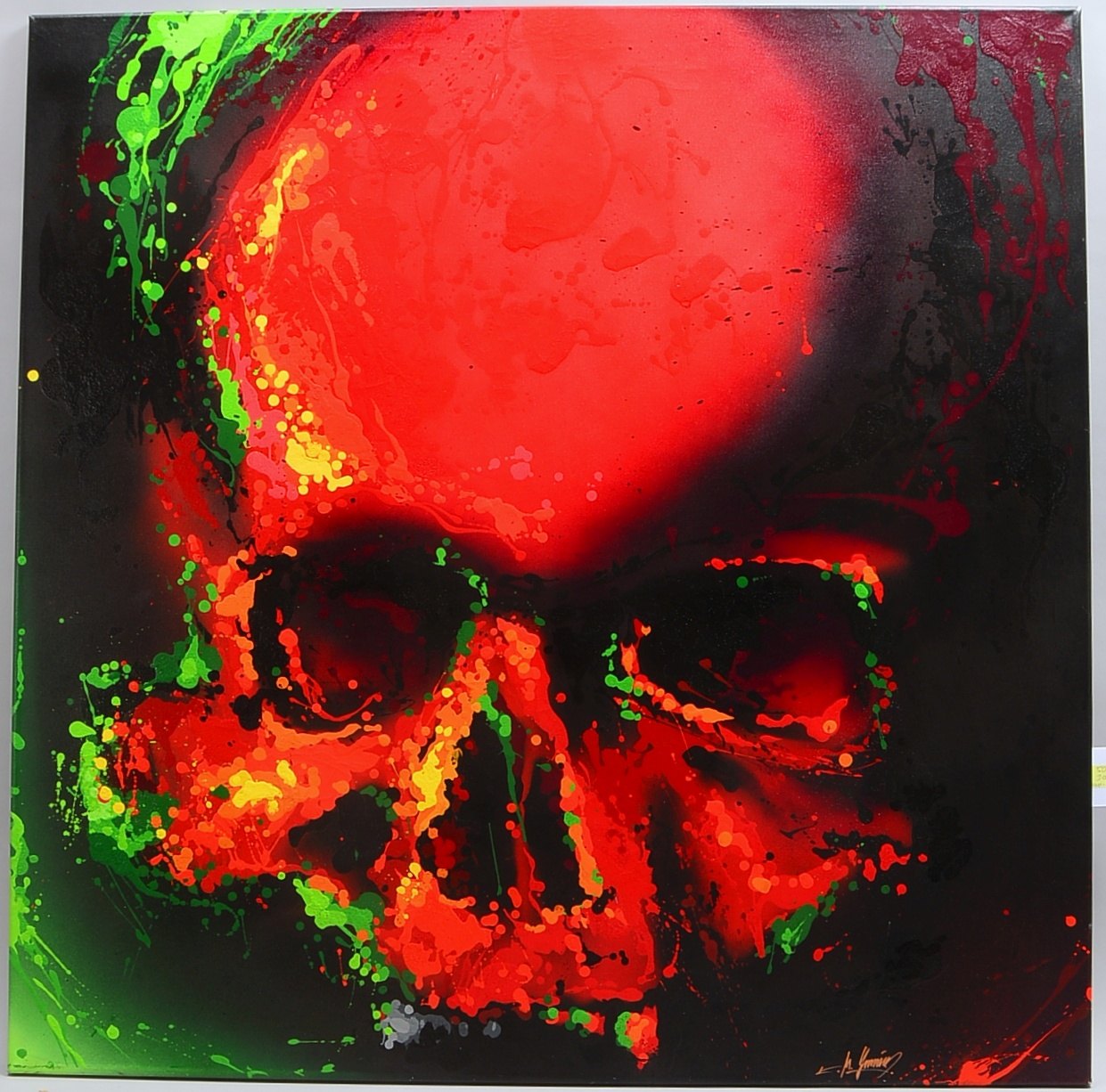 Genesius, Markus, Skully-X', Sprühlack/Lw, BM 100 x 100 cm; mit limit. Bildband, 48/74