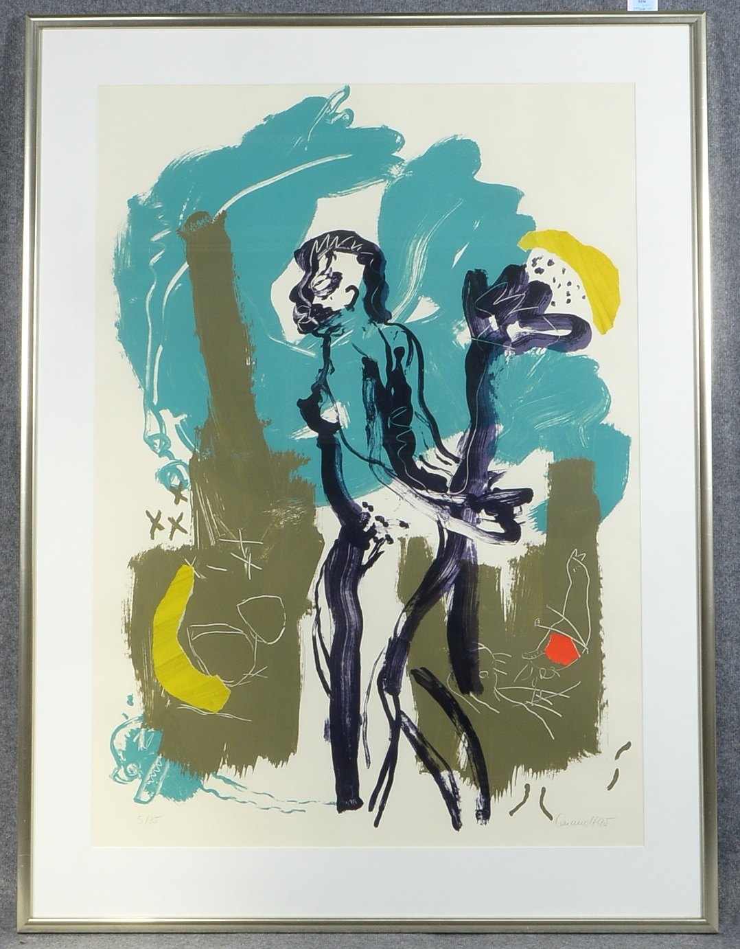 Quandt, Barbara (*1947 Berlin), 'Gefesselt', Siebdruck, Auflage-Nr. '5/30', unten rechts signiert un