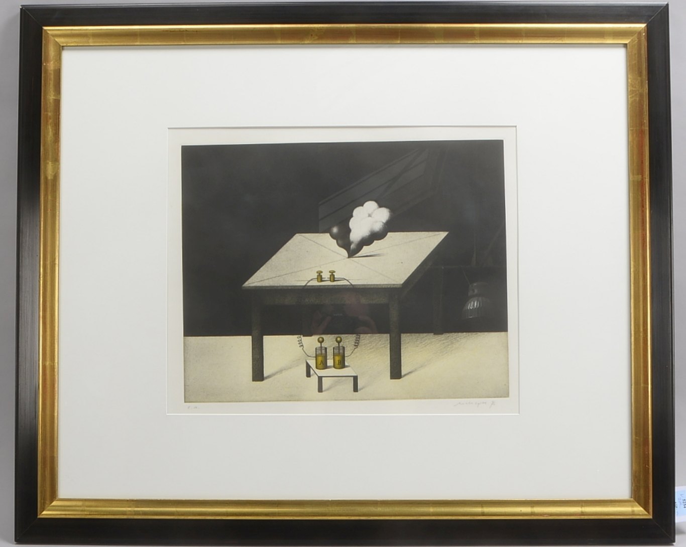 Meckseper, Friedrich (1936 - 2019 Bremen), 'Experiment', Farbradierung, unten rechts signiert und da