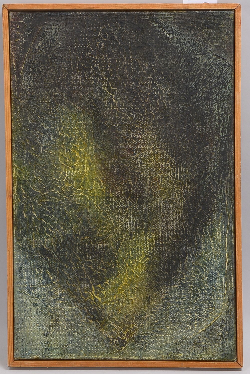 Gemälde, 'Abstrakte Komposition im Schwarz-Gelb', Öl/Lw, unsigniert, mit Galerieleiste; Bildmaße 35