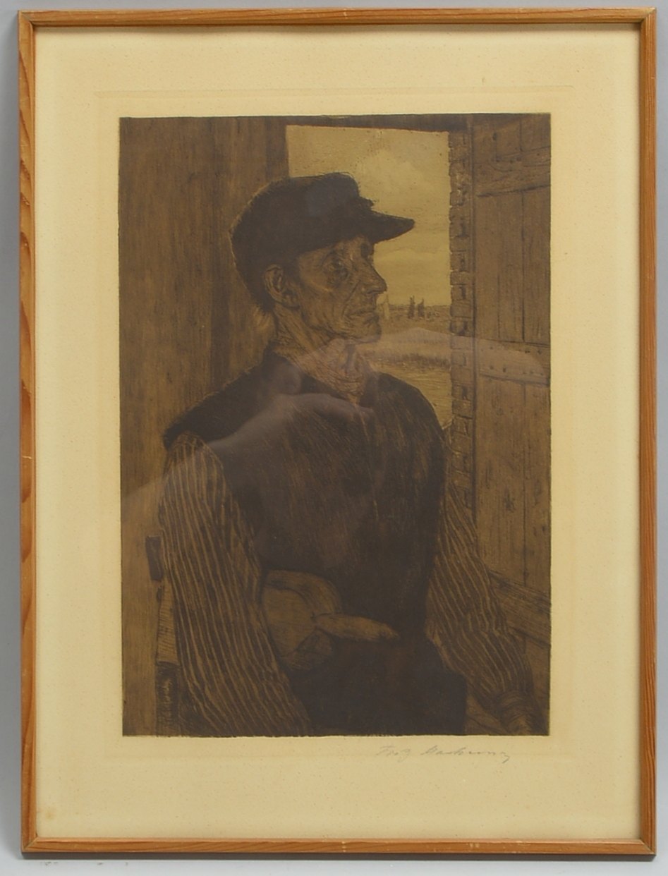 Mackensen, Fritz (1866 Greene - 1953 Worpswede), 'Jan van Moor', Radierung, bleisigniert, unter Pass