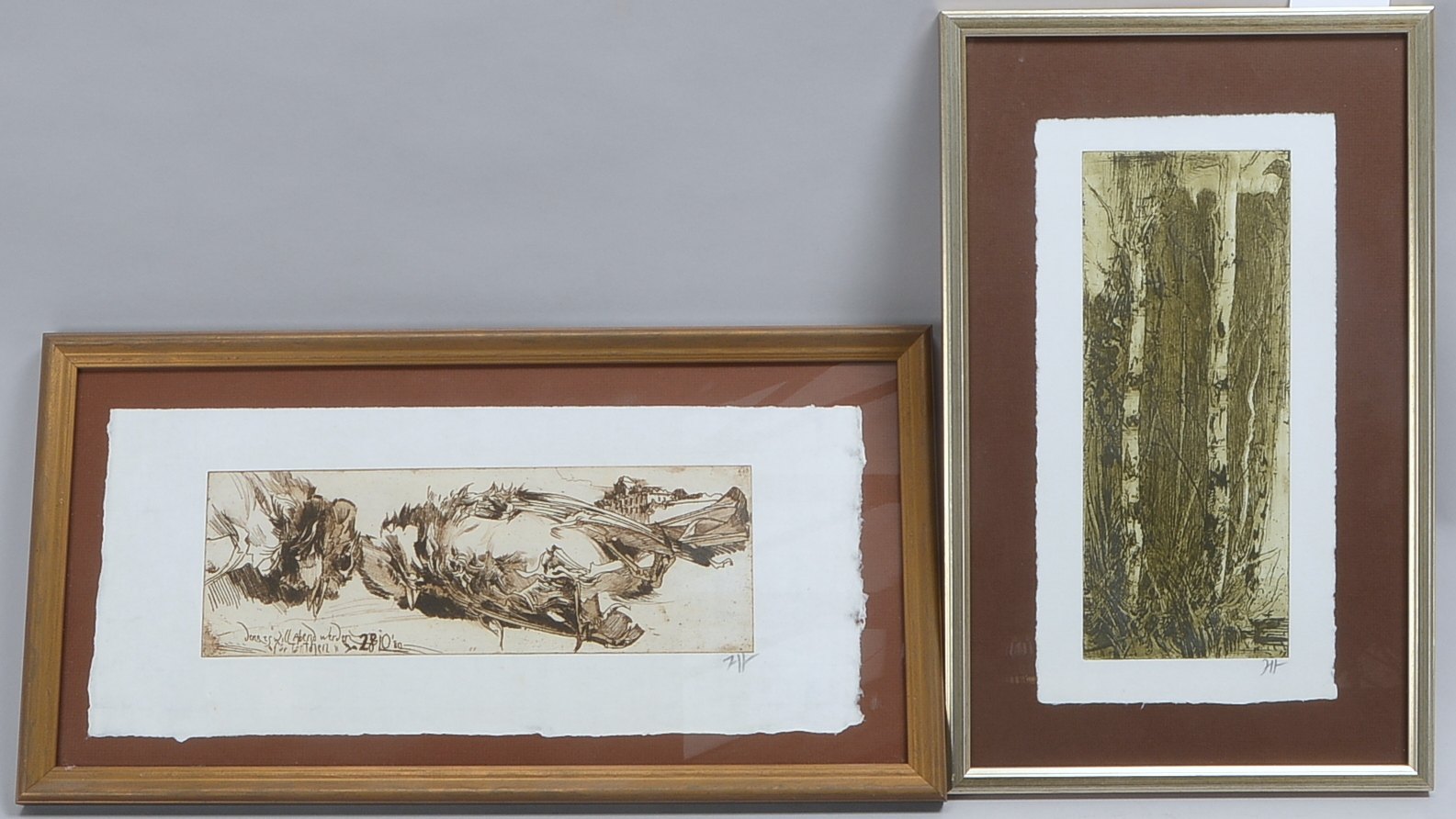 Janssen, Horst (1929 - 1995 Hamburg), 2 Radierungen auf Bütten, jeweils unten rechts bleimonogrammie