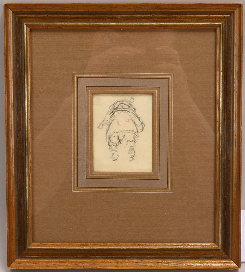 Zille, H., Rückenansicht eines Mädchens, Kreidezeichn./Papier, gest.; RM 27 x 24 cm