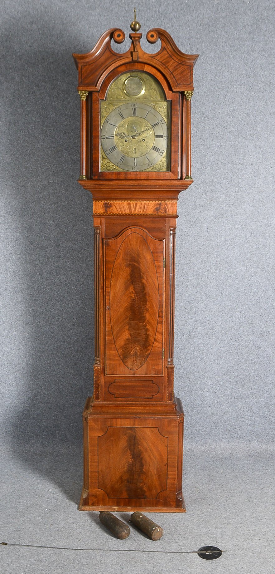 Standuhr (W. Galloway, Kilbirnie/Schottland, um 1800), 8-Tage-Werk mit Stundenschlag auf Glocke, im
