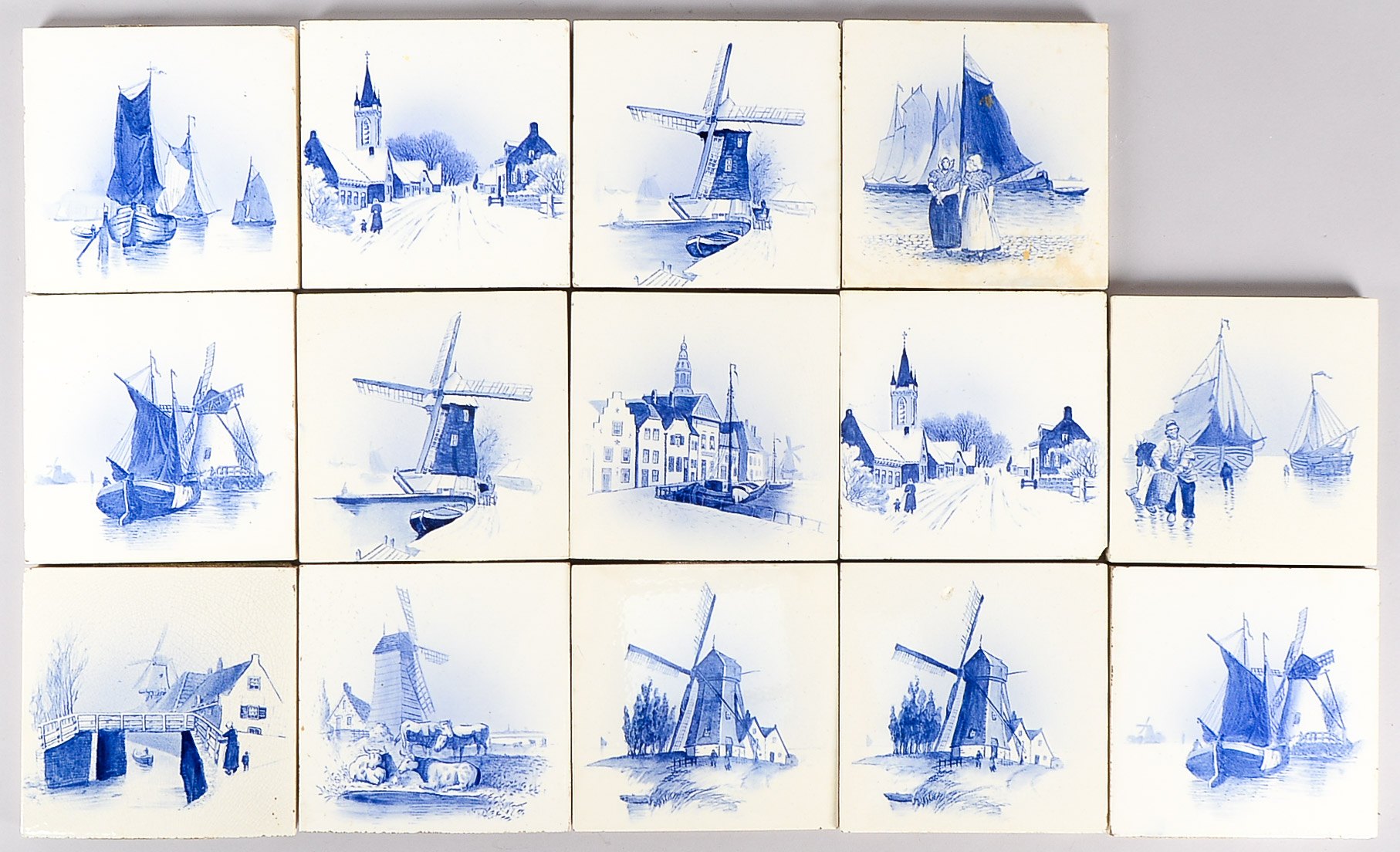 Villeroy & Boch/Mettlach, Konvolut antiker Wandfliesen, Keramik glasiert, unterschiedliche klassisch