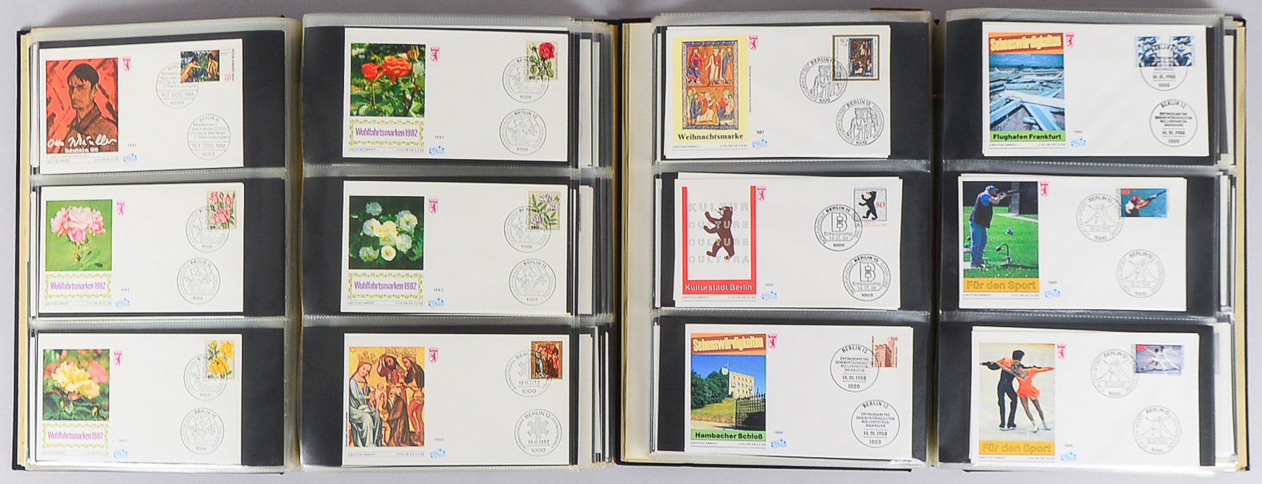 Briefmarkensammlung (Berlin, 1980 - 1999): Ersttagsbriefe, ca. 400 Stück, in 2x Davo-Alben gesammelt