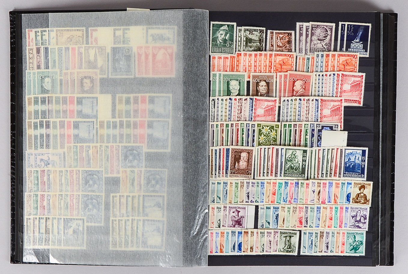 Briefmarkensammlung (Österreich, 1945 - 2001): postfisch, im Lindner-Album gesammelt (hoher Katalogw
