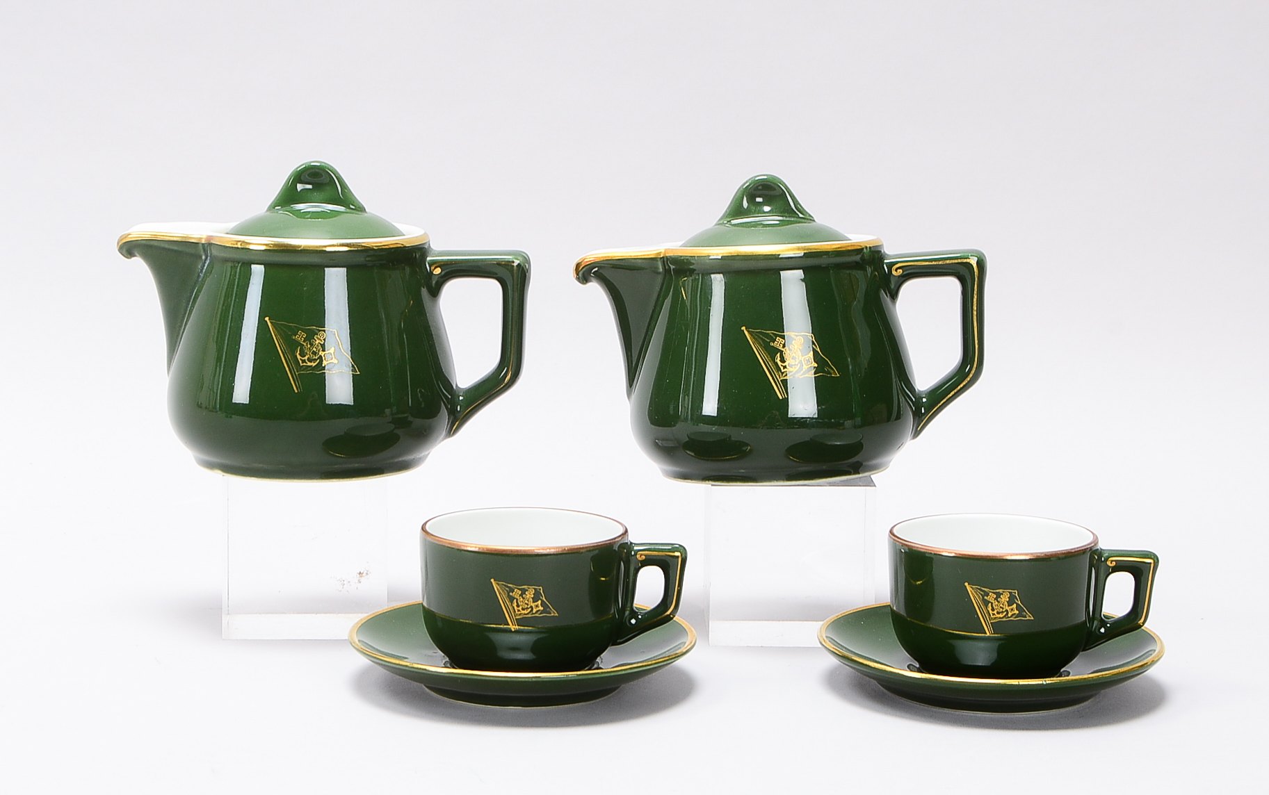 Bauscher Weiden (für 'Norddeutscher Lloyd'), Porzellan-Tête-á-tête, umfassend: 2x Kannen mit 2x Tass