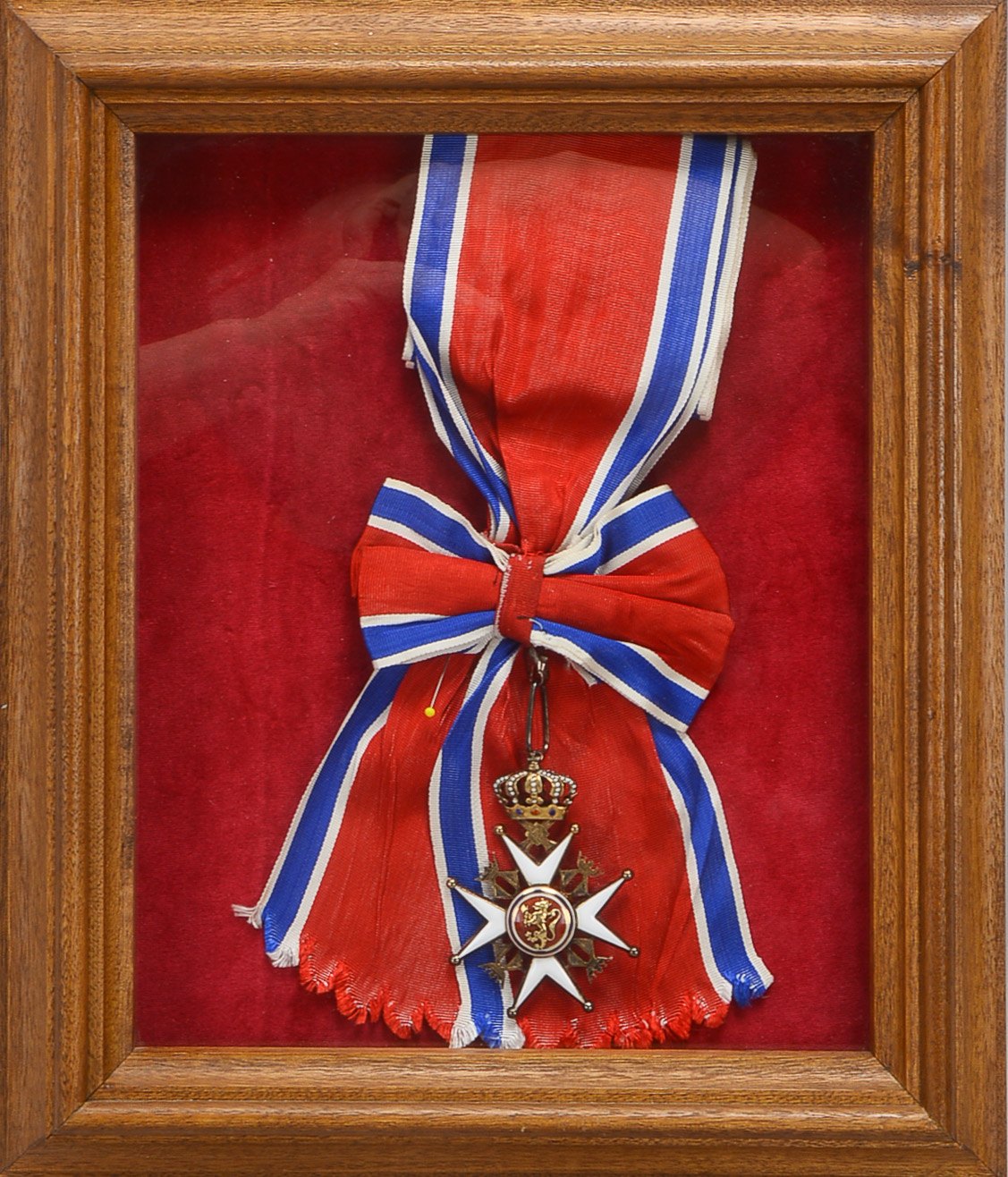 'Olaf-Orden', Königreich Norwegen, 2. Modell ab 1906, Großkreuz an Seidenschärpe um 1920, Silber ver