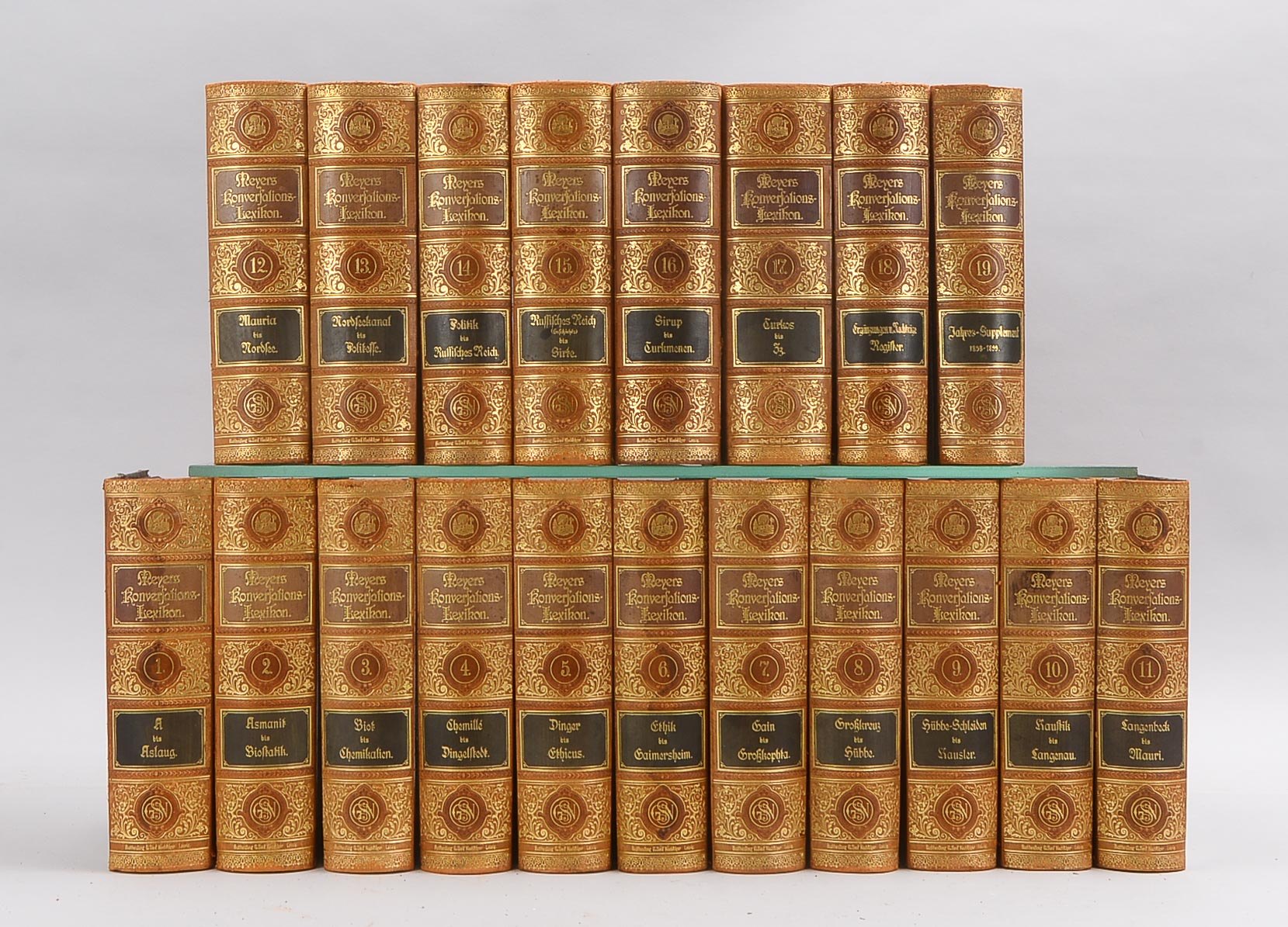 Meyers Konversations-Lexikon, Leipzig/Wien 1897, Bibliographisches Institut, komplett in 19 Bänden,