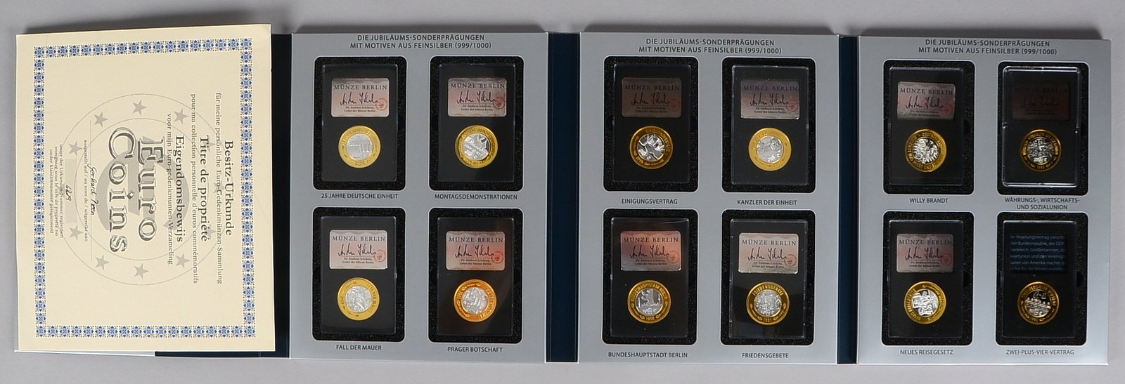 Münzsammlung: Medaillen-Konvolut, Silber/mit Kupferring, 12 Stück