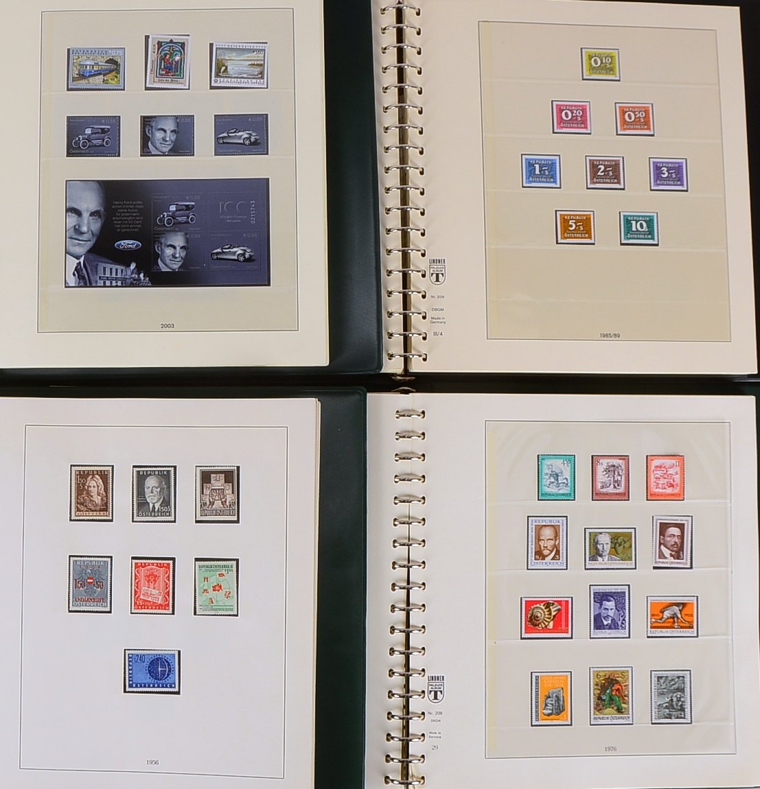 Briefmarken ('Österreich'), 1945 - 2003: Diverses, tadellos/sauber, in 4x Falzlos-Alben