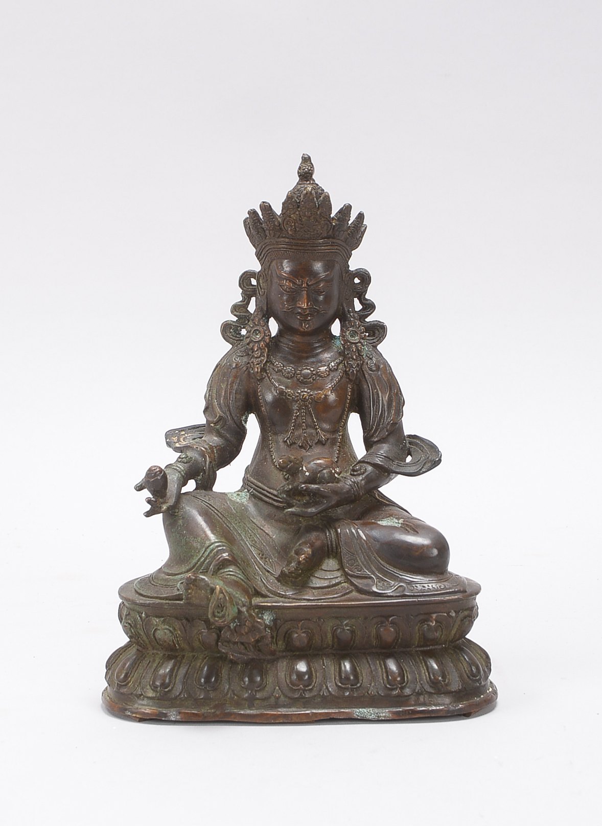 Bronzefigur, 'Jambhala' (Tibet), 'Boddhisatva des Wohlstands, der Großzügigkeit und der spirituellen
