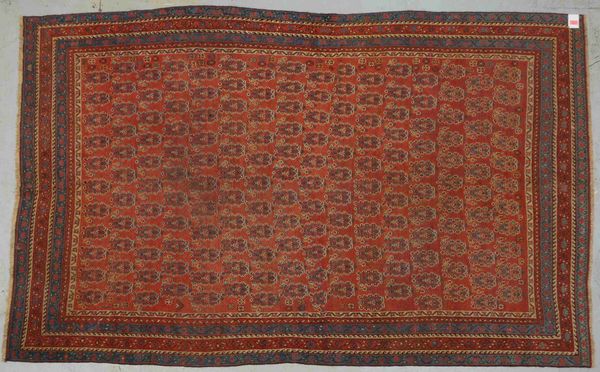 Khamsa-Orientbrücke, Wolle auf Wolle, Pflanzenfarben, ringsum komplett, Flor gleichmäßig dünn