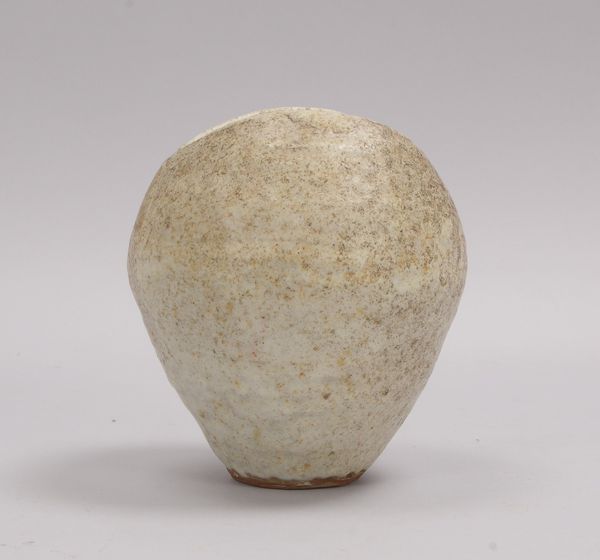 Werkstatt Hohlt/Katzbach, Künstler-Keramikvase, bauchiger Korpus mit längsovaler Öffnung