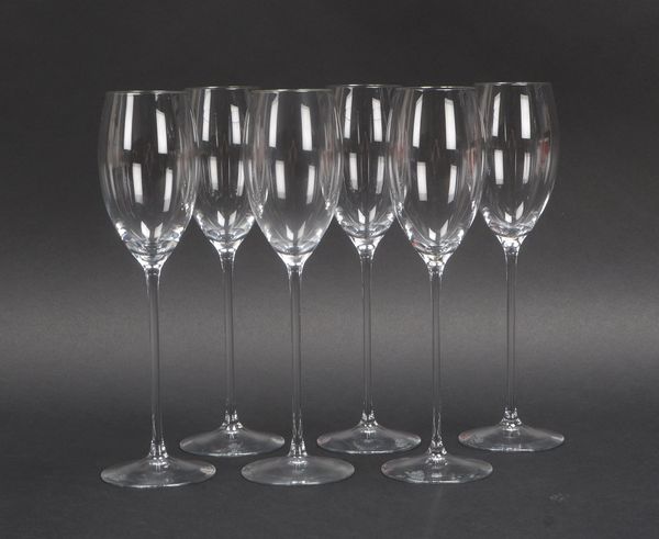 Zwiesel Glas, Satz Champagnerkelche, handgefertigt und mundgeblasen, in der Bodenplatte mit Logo