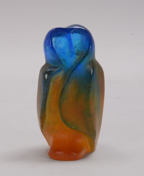 Daume/Frankreich, Glasskulptur, 'Eule', Entwurf: Xavier Carnoy, signiert; Höhe 13 cm