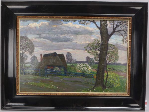 Rohmeyer, Wilhelm Heinrich (1882 - 1936), 'Bauernkate in der Fischerhuder Surheide', Öl/Malkarton