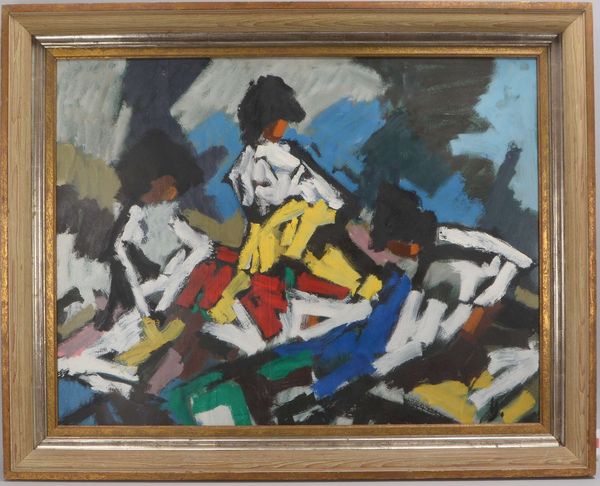 Wittler, Arrigo (1918 - 2004, Studium an der Kunstakademie in München), 'Drei Wäscherinnen', Öl/Hf