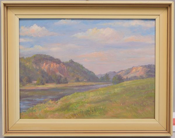 Seifert, Hanns (1908 Pirma - 1990 Dresden), 'Der Rote Fels bei Meissen im Sommer', Öl auf Holz