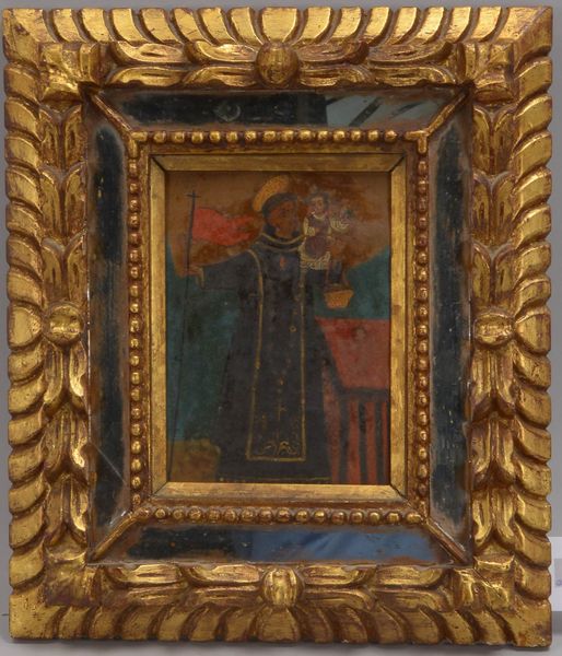 Gemälde (Peru, frühe Cusco-Schule), 'Heiliger Christophorus', Öl auf Metallblech/gerahmt, unsigniert