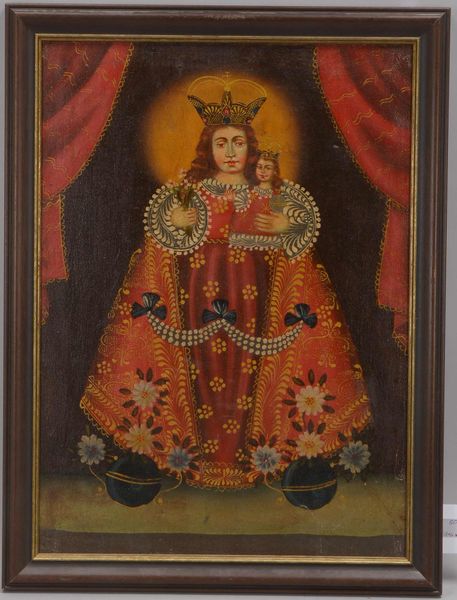 Gemälde (Peru, frühe Cusco-Schule), 'Madonnendarstellung im Schutzmantel - Maria mit Jesuskind'