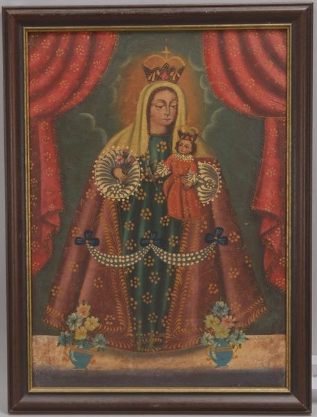 Gemälde (Peru, frühe Cusco-Schule), 'Madonnendarstellung im Schutzmantel - Maria mit Jesuskind'
