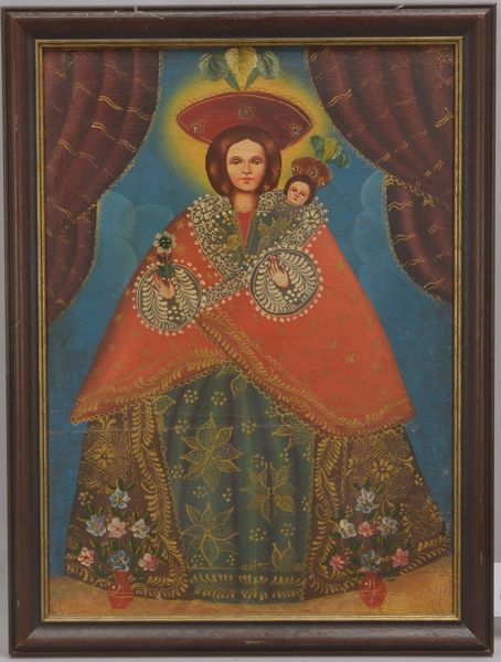 Gemälde (Peru, frühe Cusco-Schule), 'Madonnendarstellung im Schutzmantel - Maria mit Jesuskind'