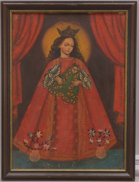 Gemälde (Peru, frühe Cusco-Schule), 'Madonnendarstellung im Schutzmantel - Maria mit Jesuskind'