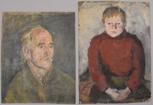 Vogel, Alfred, 'Portraits', Öl/Lw - 4x Portraits auf 2x Leinwänden, unsigniert, ungerahmt