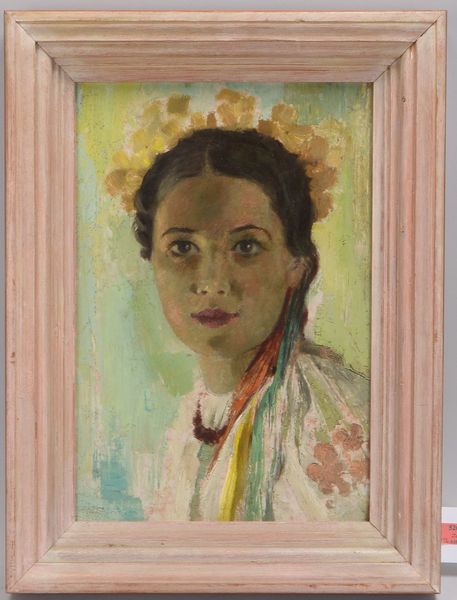 Gemälde, 'Ukrainerin in Tracht', Öl auf Hartfaser/gerahmt, unsigniert; Bildmaße 44,5 x 30,5 cm, Rahm